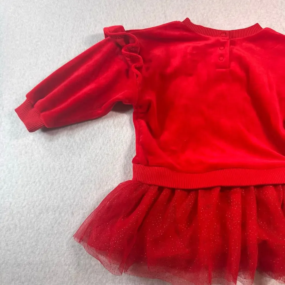 12M Disney Baby Minnie Mouse Outfit Long sleeve with built in tutu like skirt